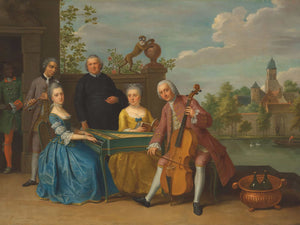 Balthasar Beschey An Elegant Company Traditionally Identified As The Wedding Of Jacob Johannes Cremers All Seated And Making Music On A Terrace By Balthasar Beschey