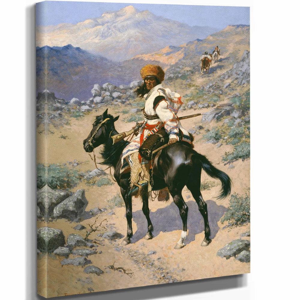 Frederic Remington 11" x 14" / Stretched Canvas Wrap An Indian Trapper By Frederic Remington