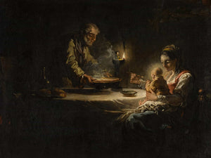 Circle Of Jean Honore Fragonard An Interior Scene With The Holy Family Dining By Circle Of Jean Honore Fragonard