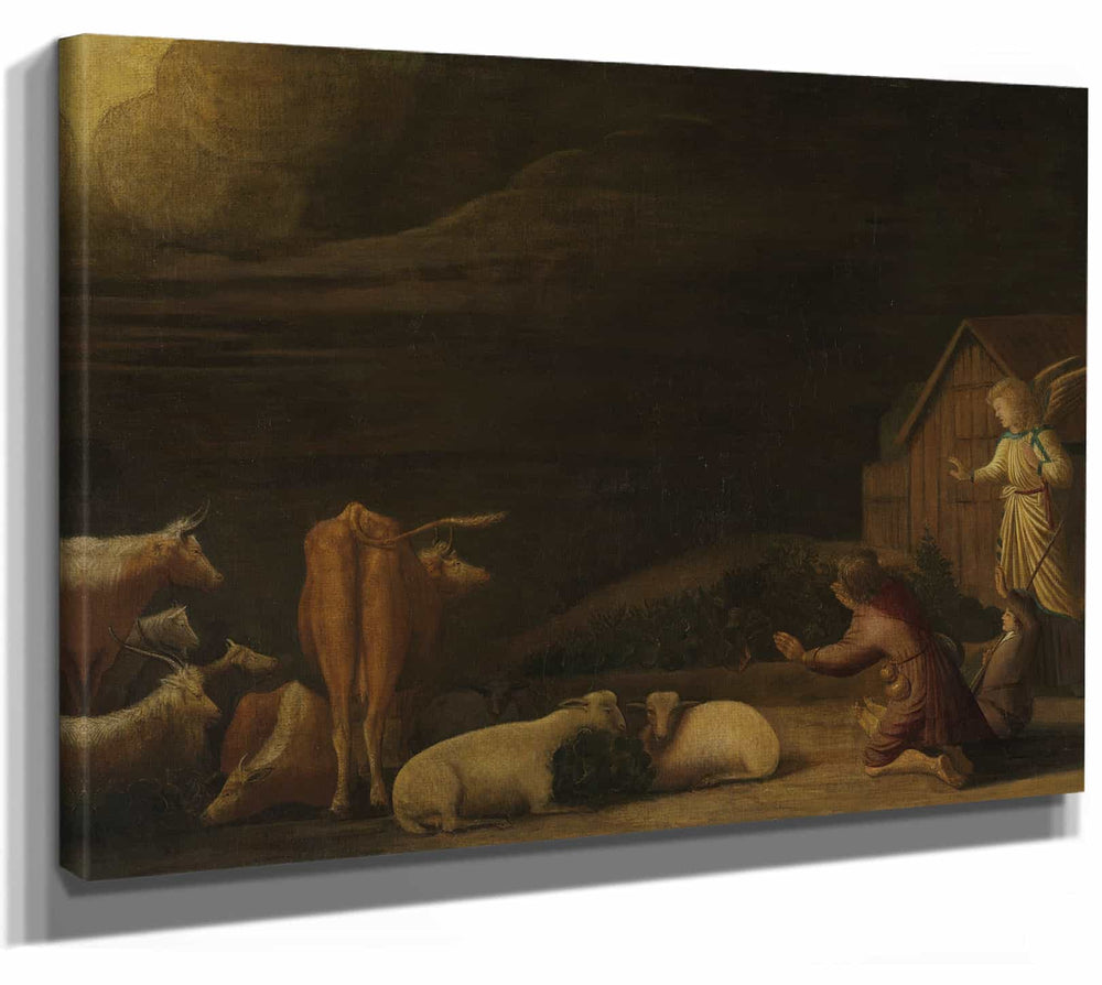 Dirck Wijntrack 14" x 11" / Stretched Canvas Wrap Annunciation To The Shepherds By Dirck Wijntrack