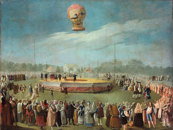 Antonio Carnicero Ascenso De Un Globo En Presencia Del Rey Carlos Iv Y De Su Corte By Antonio Carnicero