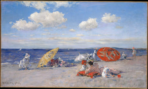 William Merritt Chase 18" x 12" / Unframed Paper At The Seaside By William Merritt Chase