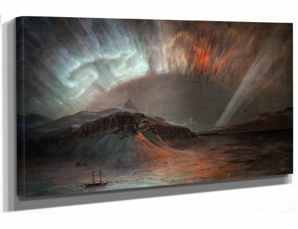 Frederic Edwin Church 18" x 12" / Stretched Canvas Wrap Aurora Borealis By Frederic Edwin Church