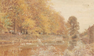 Albert Goodwin 18" x 12" / Unframed Paper Autumn At Braunston North Devon By Albert Goodwin