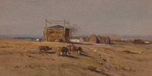 Samuel Colman Autumn Fields At Newport By Samuel Colman