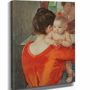 Mary Cassatt 11" x 14" / Stretched Canvas Wrap Baby Charles Looking Over His Mothers Shoulder By Mary Cassatt