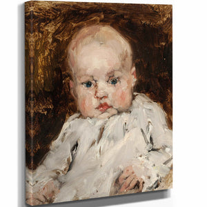 Joseph Frank Currier 11" x 14" / Stretched Canvas Wrap Baby In A White Shirt By Joseph Frank Currier