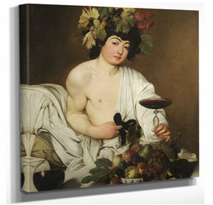 Caravaggio 12" x 12" / Stretched Canvas Wrap Bacchus By Caravaggio