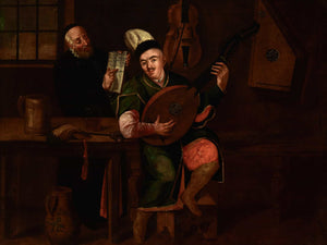 Michał Stachowicz Bandura Player With A Jew (1800) By Michał Stachowicz