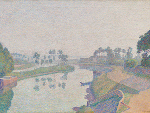 Louis Hayet Banks Of The Oise At Dawn By Louis Hayet