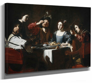 Banquet Scene With A Lute Player By Nicolas Tournier