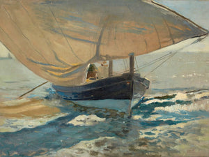 Joaquin Sorolla Barcas En La Playa By Joaquin Sorolla