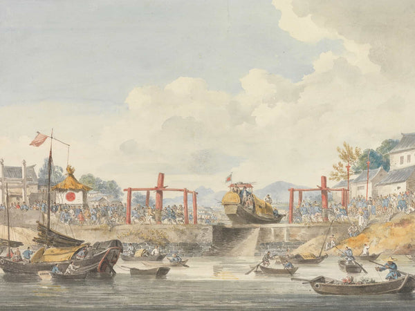 William Alexander Barges Of The Embassy Being Raised From One Canal To Another On Their Way From Han Tcheou Foo To Tchu San 16 November 1793 By William Alexander