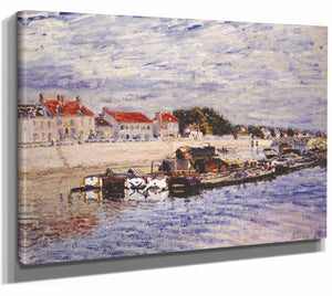 Barges On The Loing At Saint Mammes By Alfred Sisley