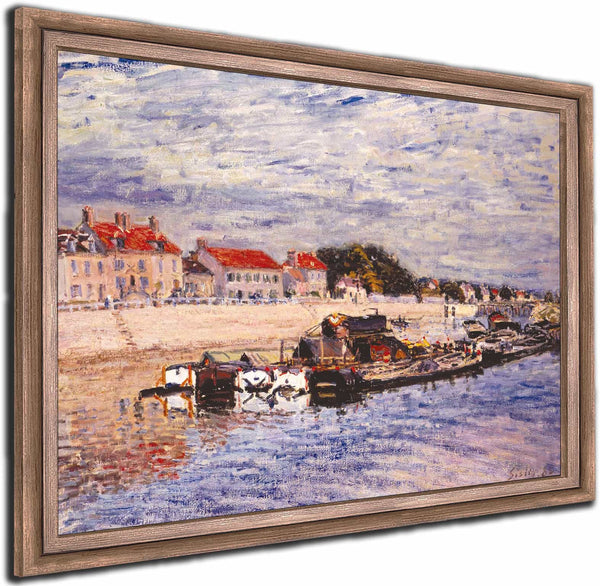 Barges On The Loing At Saint Mammes By Alfred Sisley