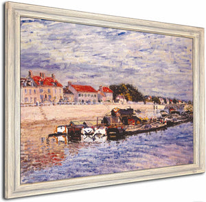 Barges On The Loing At Saint Mammes By Alfred Sisley