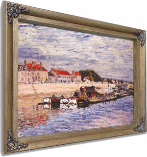 Barges On The Loing At Saint Mammes By Alfred Sisley