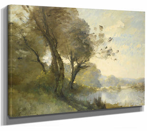 Paul Desire Trouillebert 14" x 11" / Stretched Canvas Wrap Barrage En Ruine Sur La Vienne By Paul Desire Trouillebert