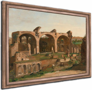 Basilica Of Constantine In The Roman Forum By Follower Of Jean Baptiste Camille Corot