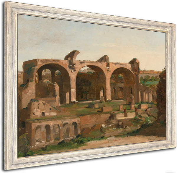 Basilica Of Constantine In The Roman Forum By Follower Of Jean Baptiste Camille Corot