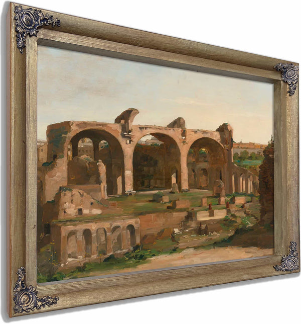 Basilica Of Constantine In The Roman Forum By Follower Of Jean Baptiste Camille Corot