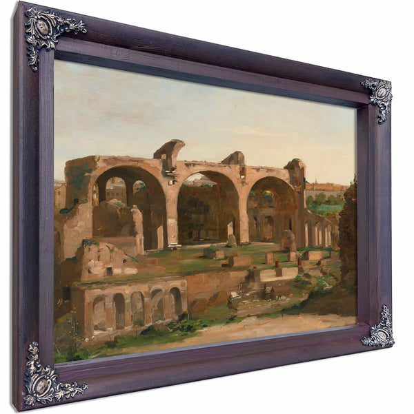 Basilica Of Constantine In The Roman Forum By Follower Of Jean Baptiste Camille Corot