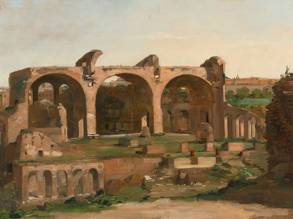 Follower Of Jean Baptiste Camille Corot Basilica Of Constantine In The Roman Forum By Follower Of Jean Baptiste Camille Corot