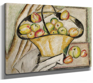 Tadeusz Makowski 14" x 11" / Stretched Canvas Wrap Basket With Apples (1918) By Tadeusz Makowski