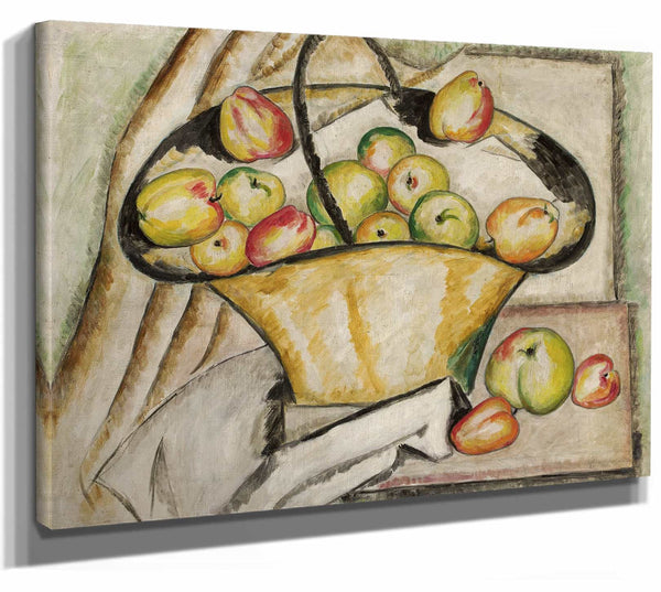 Tadeusz Makowski 14" x 11" / Stretched Canvas Wrap Basket With Apples (1918) By Tadeusz Makowski