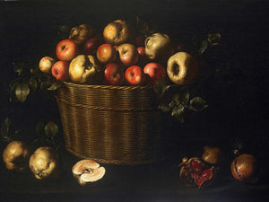 Juan De Zurbaran Basket With Apples Quinces And Pomegranates (From 1643 Until 1645) By Juan De Zurbaran