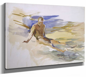 John Singer Sargent 14" x 11" / Stretched Canvas Wrap Bather Florida By John Singer Sargent