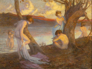 Louis Marie Henri Raoul Bathers Along A Riverbank By Louis Marie Henri Raoul