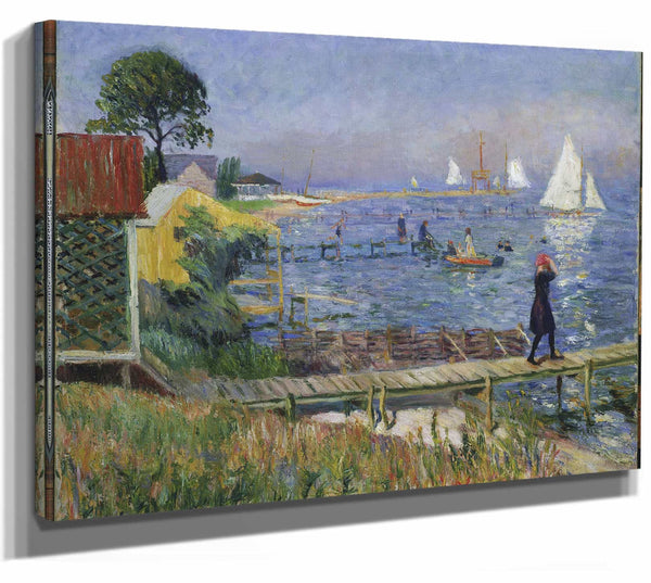 William James Glackens 14" x 11" / Stretched Canvas Wrap Bathers At Bellport By William James Glackens