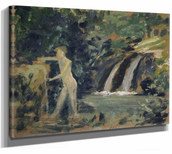 Bathing Boy In A River In The Woods By Ernst Schiess