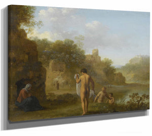 Bathing Men By Cornelis Van Poelenburch