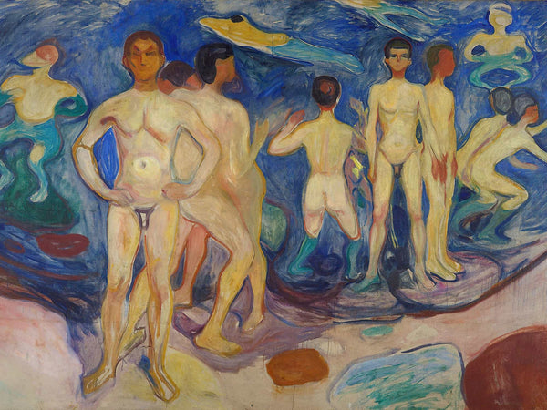 Edvard Munch Bathing Young Men By Edvard Munch