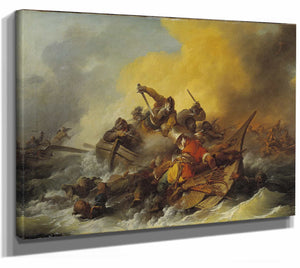 Battle At Sea Between Soldiers And Oriental Pirates By Philippe Jacques De Loutherbourg