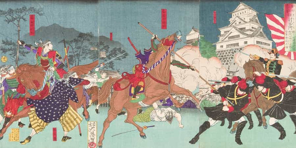 Tsukioka Yoshitoshi Battle Before Kumamoto Castle By Tsukioka Yoshitoshi