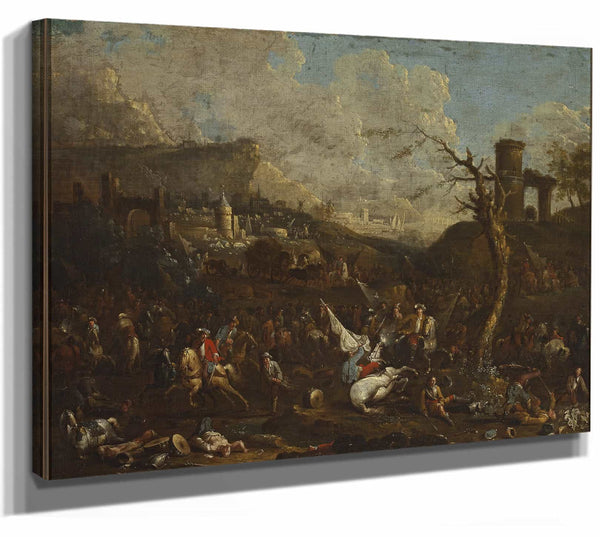 Battle Near A Port By Arnold Frans Rubens