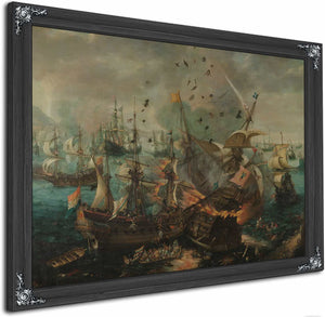 Battle Of Gibraltar In 1607 By Cornelis Claesz Van Wieringen