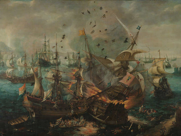 Cornelis Claesz Van Wieringen Battle Of Gibraltar In 1607 By Cornelis Claesz Van Wieringen