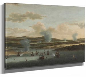 Willem Schellinks 14" x 11" / Stretched Canvas Wrap Battle Of Medway By Willem Schellinks