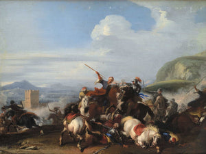 Jacques Courtois Battle Scene With Turkish Cavalry (1636 – 1675) By Jacques Courtois