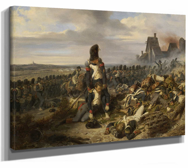 Hippolyte Bellange 14" x 11" / Stretched Canvas Wrap Battle Scene By Hippolyte Bellange