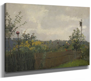 Hermann Groeber 14" x 11" / Stretched Canvas Wrap Bauerngarten Am Chiemsee By Hermann Groeber