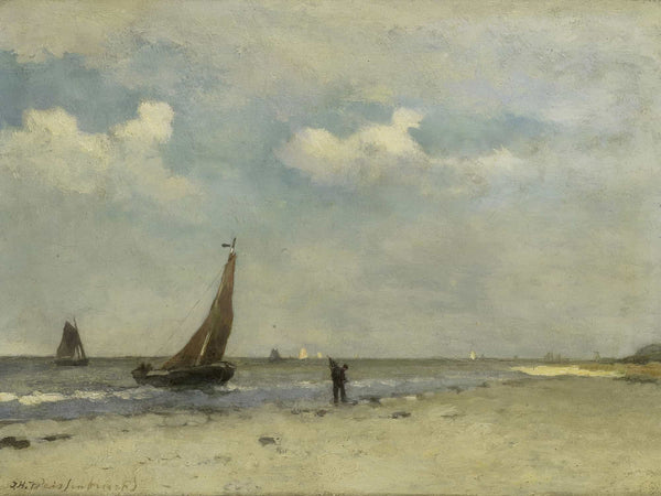 Johan Hendrik Weissenbruch Beach Scene By Johan Hendrik Weissenbruch 1