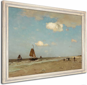 Beach Scene By Johan Hendrik Weissenbruch