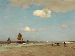 Johan Hendrik Weissenbruch Beach Scene By Johan Hendrik Weissenbruch