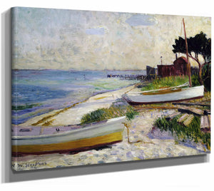 William James Glackens 14" x 11" / Stretched Canvas Wrap Beach Scene By William James Glackens