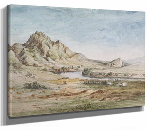 John Mix Stanley 14" x 11" / Stretched Canvas Wrap Bear’s Teeth Missouri River Gate Of The Mountains (1854) By John Mix Stanley